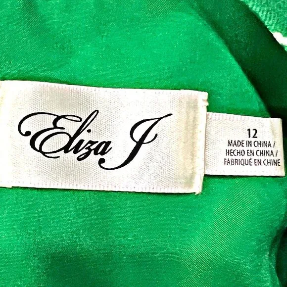 Eliza J Floral Shift Midi Dress Long Sleeve Fit & Flare Lined Pockets Size 12 - Picture 10 of 10